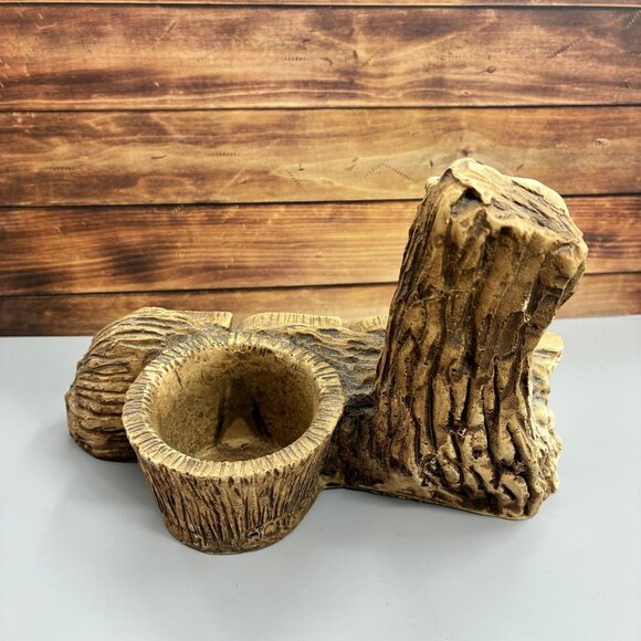 Vintage HOPE Figurine Planter Girl Praying Rustic Carved Wood Look Inspirational - Picture 5 of 6